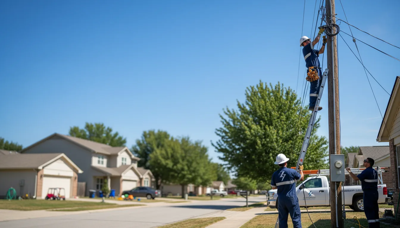 Residential electrician providing installation services in Blooming Grove, TX